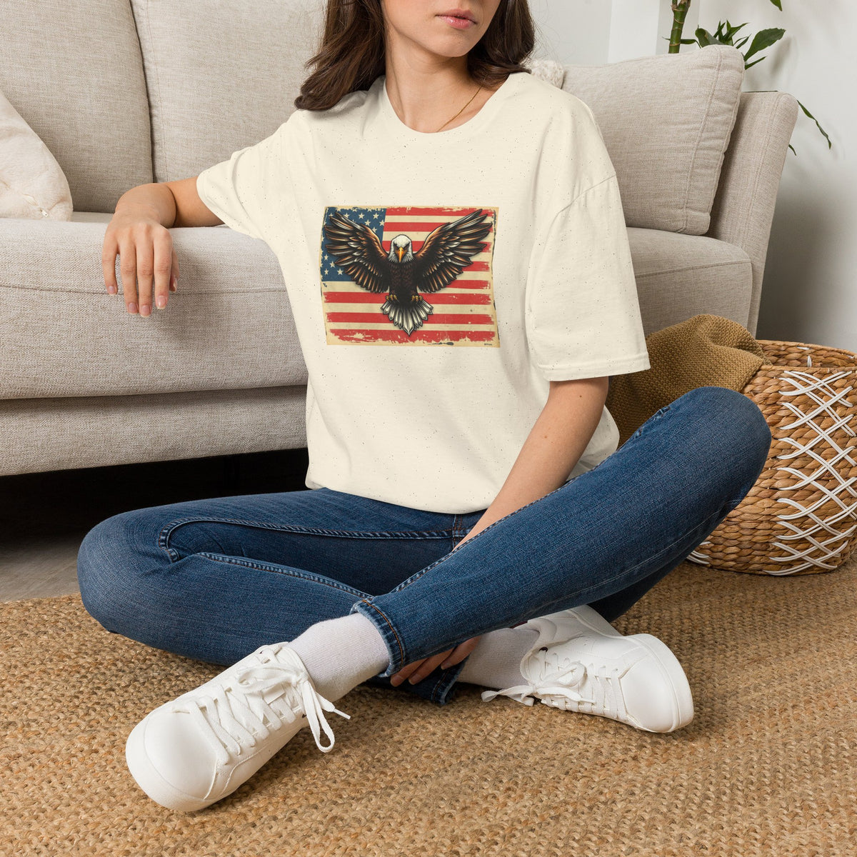 Bald Eagle American Flag T-Shirt — Vintage Patriotic Tee for 4th of July