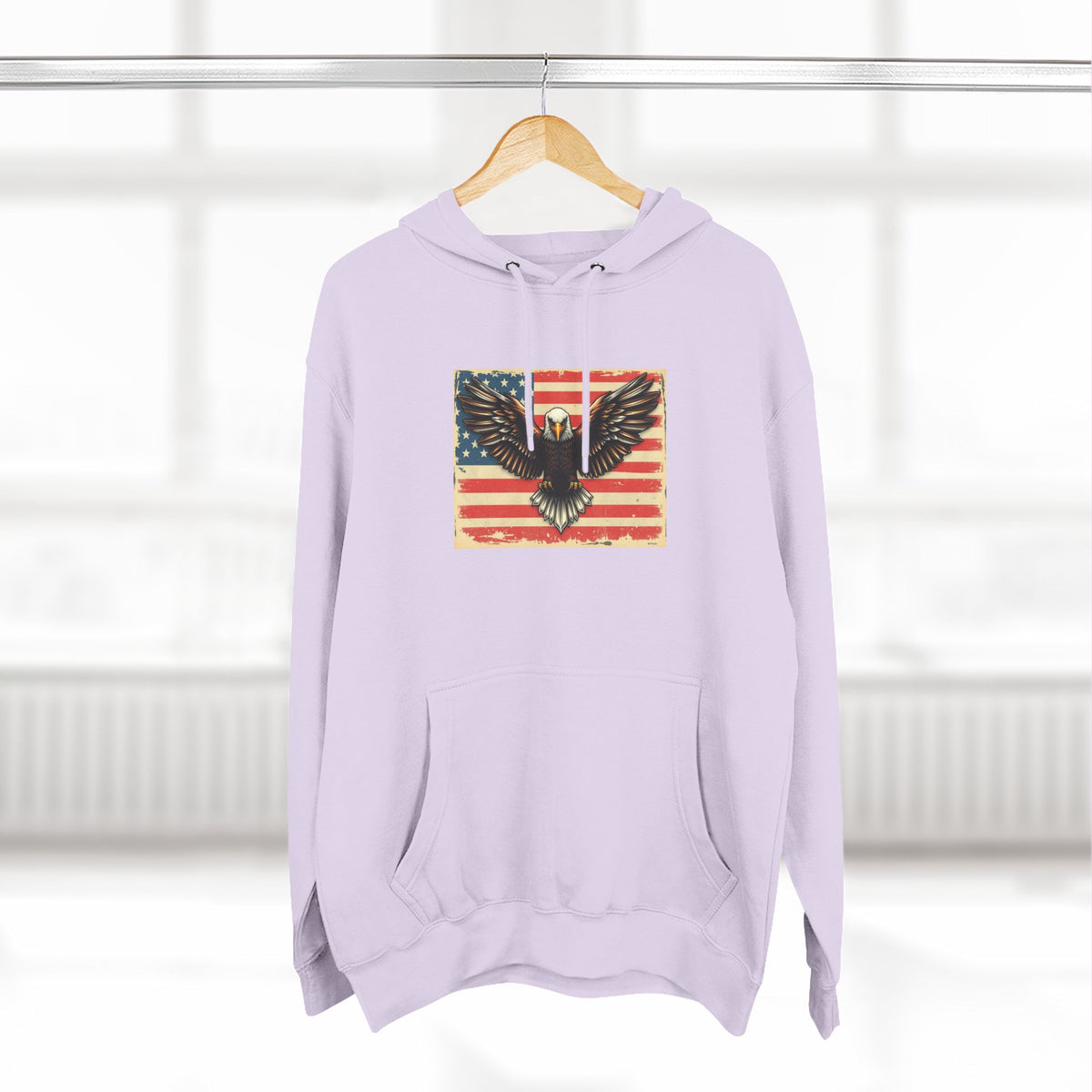 Patriotic Eagle Hoodie — Vintage American Flag Graphic
