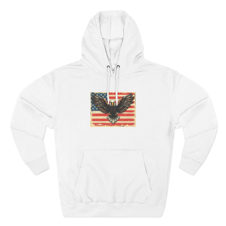 Patriotic Eagle Hoodie — Vintage American Flag Graphic
