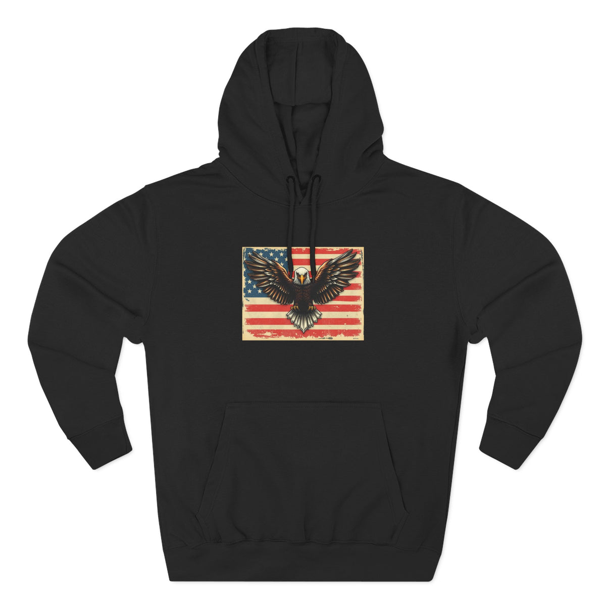 Patriotic Eagle Hoodie — Vintage American Flag Graphic