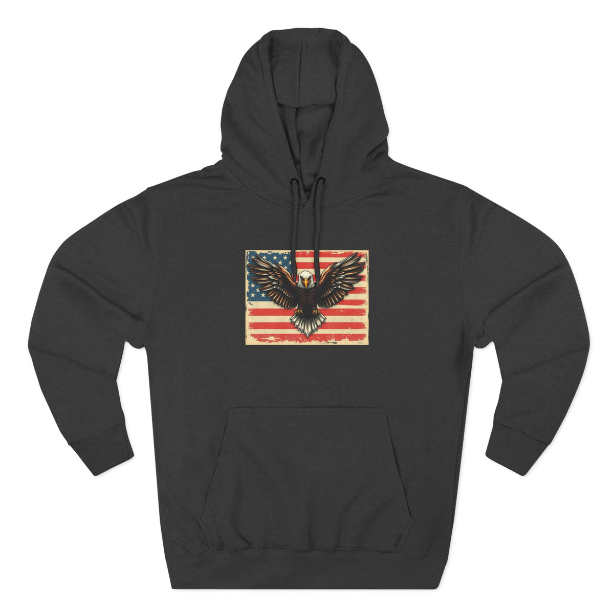 Patriotic Eagle Hoodie — Vintage American Flag Graphic