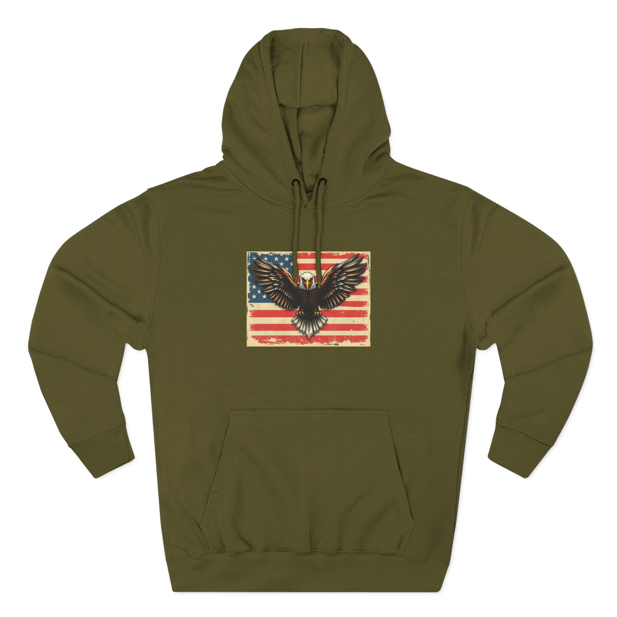Patriotic Eagle Hoodie — Vintage American Flag Graphic