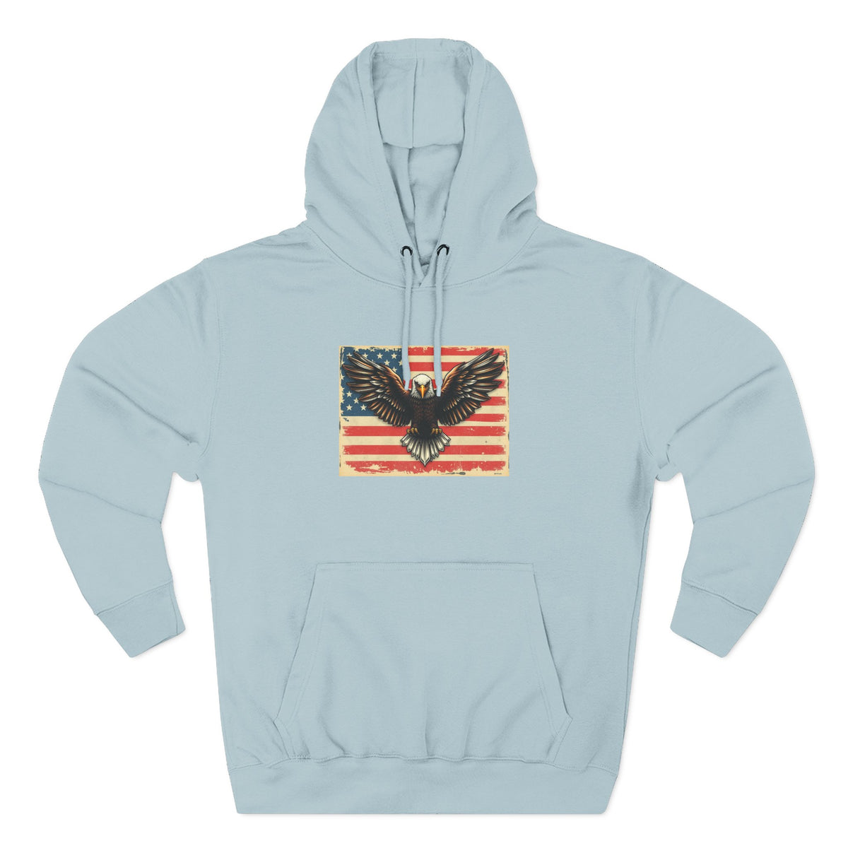 Patriotic Eagle Hoodie — Vintage American Flag Graphic
