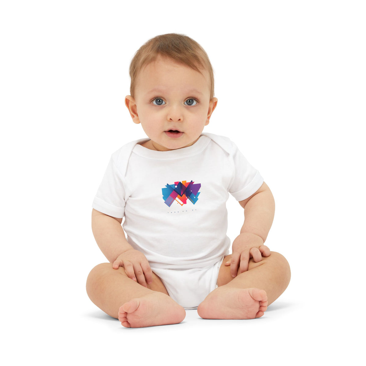 Abstract Heart Baby Onesie – Colorful Geometric Infant Bodysuit