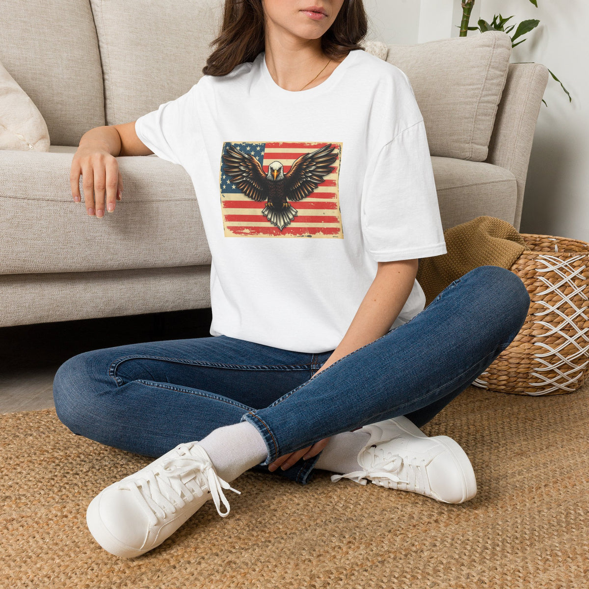 Bald Eagle American Flag T-Shirt — Vintage Patriotic Tee for 4th of July