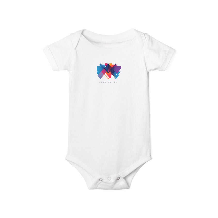 Abstract Heart Baby Onesie – Colorful Geometric Infant Bodysuit