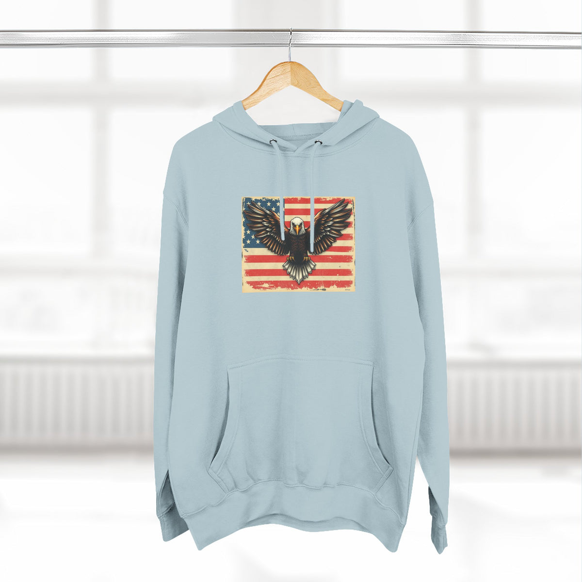 Patriotic Eagle Hoodie — Vintage American Flag Graphic